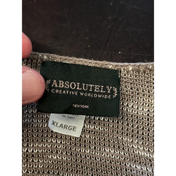 Absolutely Creative Worldwide Vest Womens XL Brown Aztec Open Front Made USA - Picture 5 of 7